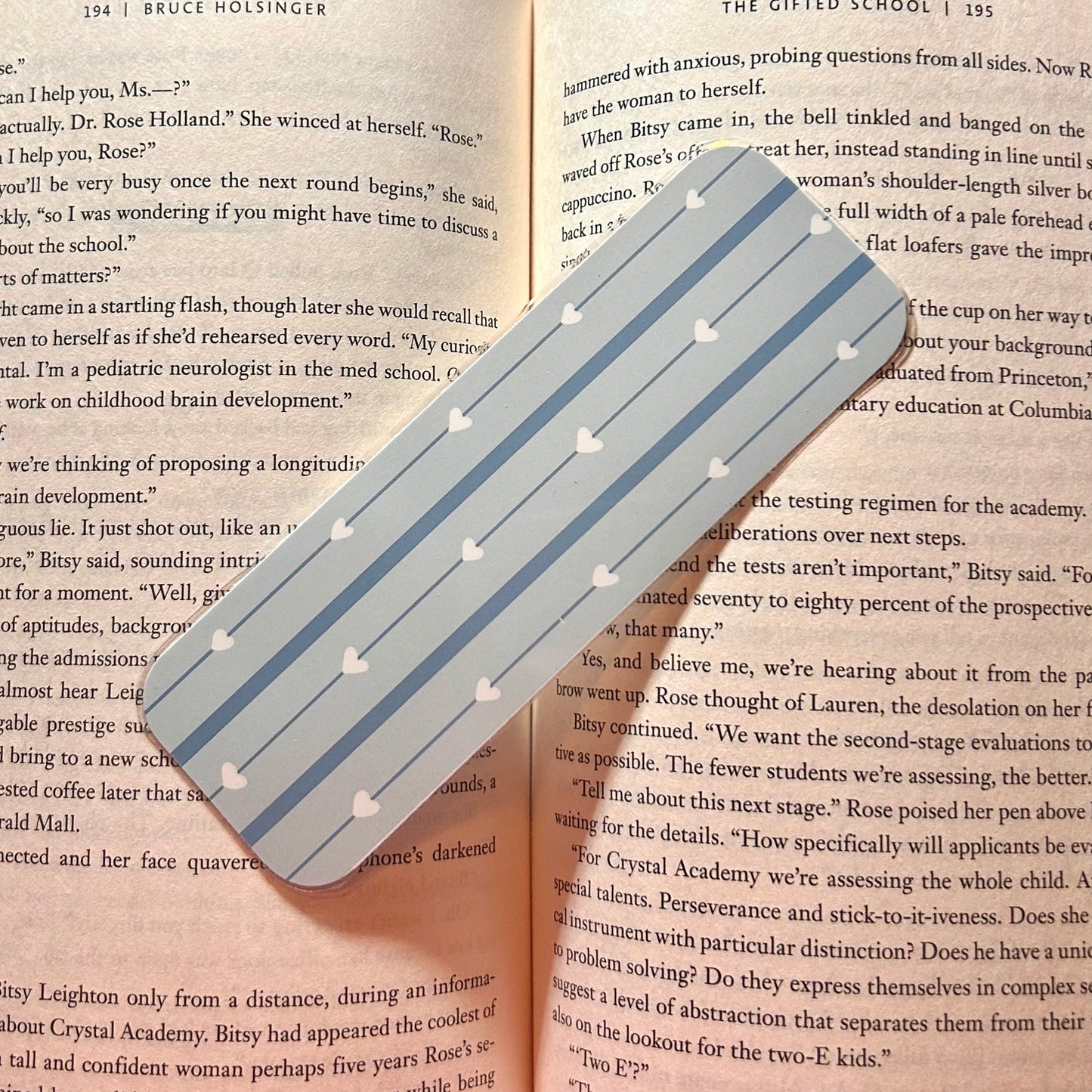 blue striped hearts bookmark!