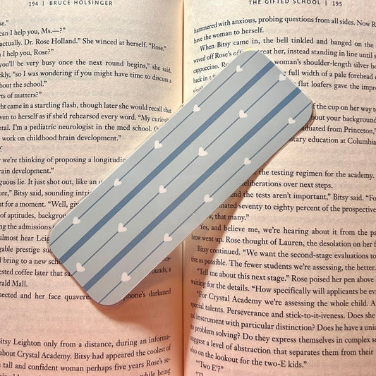 blue striped hearts bookmark!