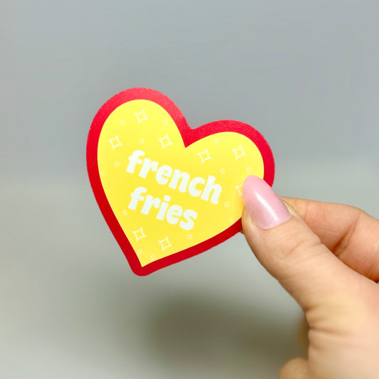 french fries heart sticker!