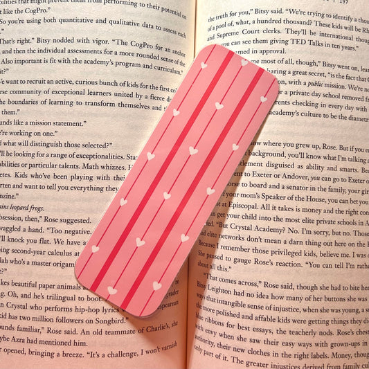 pink striped heart bookmark!