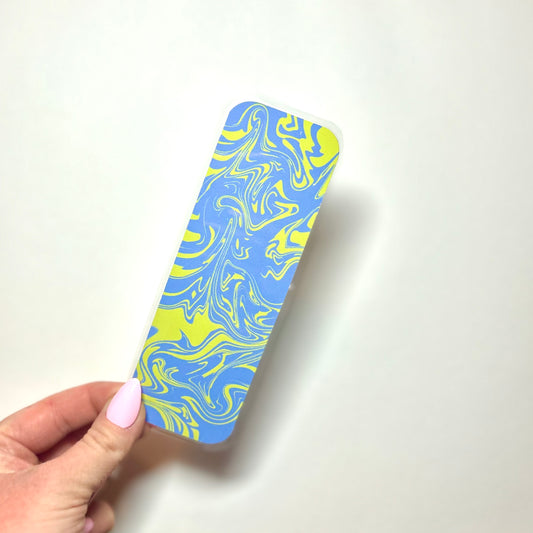 green and blue marble bookmark!