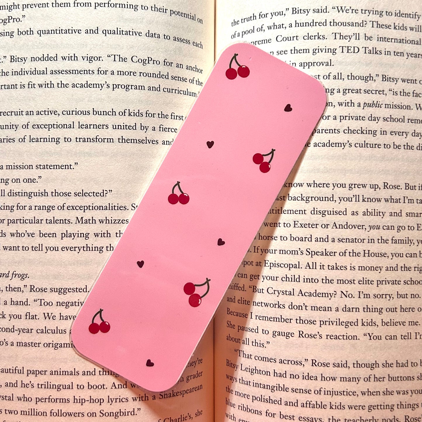 pink cherry bookmark!