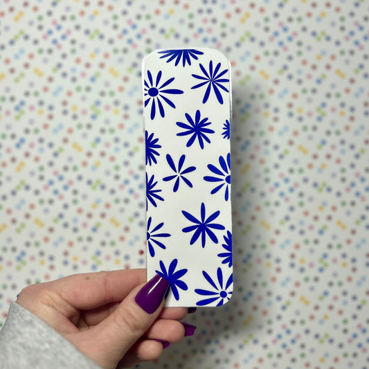 blue and white floral bookmark!