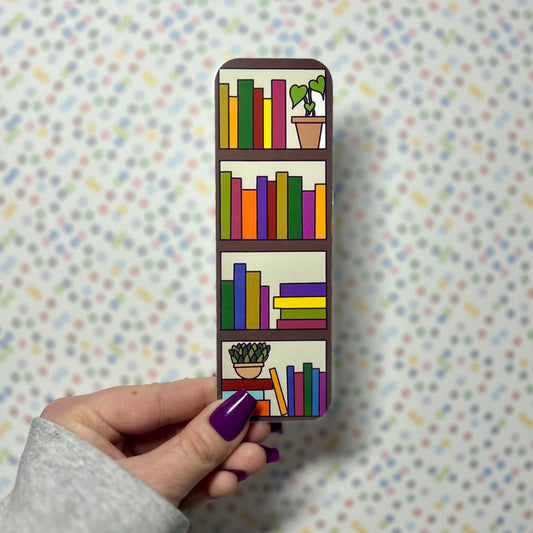 cozy bookshelf bookmark!