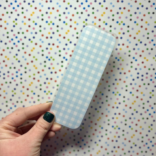 blue gingham bookmark!