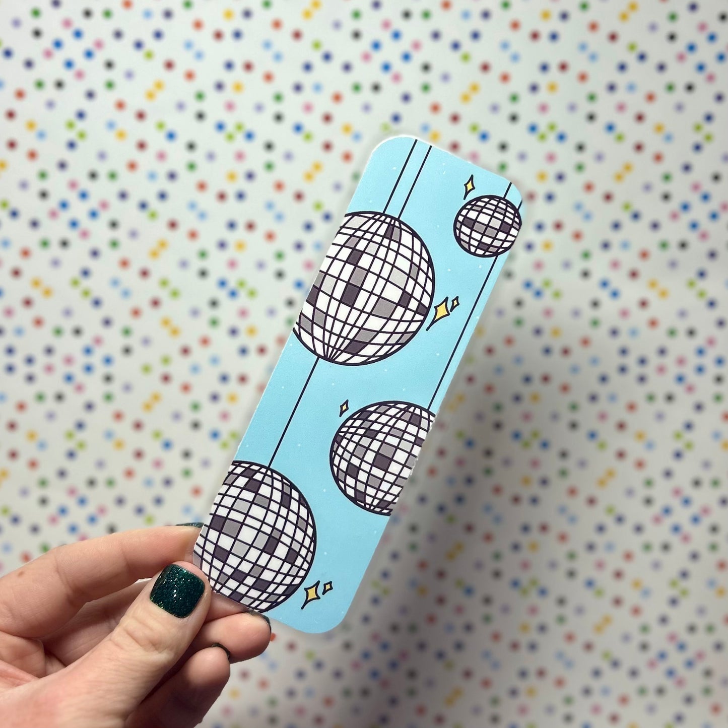 blue disco ball bookmark!